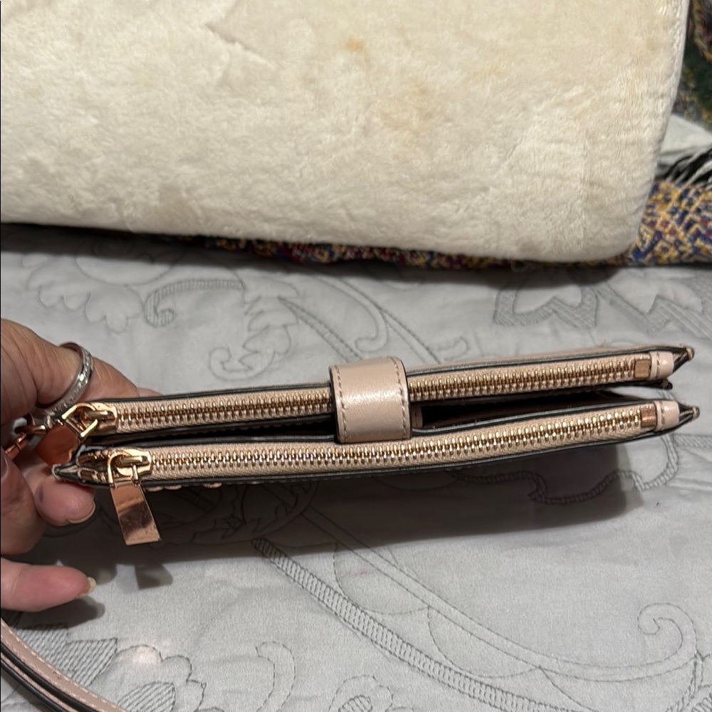 Michael Kors Pink and Rose Gold Wristlet with Floral Studs - Picture 2 of 8